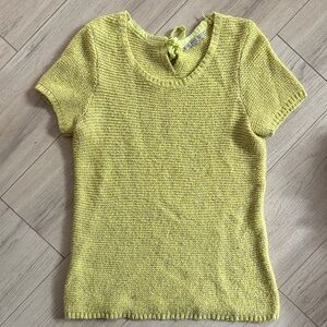 Gap Yellow Knit Short Sleeve Sweater